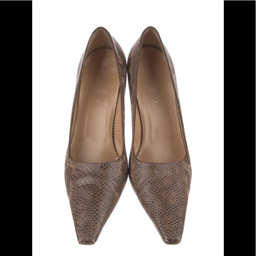 Gucci Leather Brown Animal Print Stiletto Heel Size 9